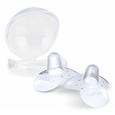 Image de Nuby 2 Embouts de Sein d&#039;Allaitement en Silicone avec Boîte Transparent