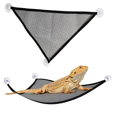 Image de 2 Pièces Serpent Lézard Reptile Lizards Hamac Reptiles avec Ventouse Portable Mesh Lounger Corner pour Caméléon Gecko et