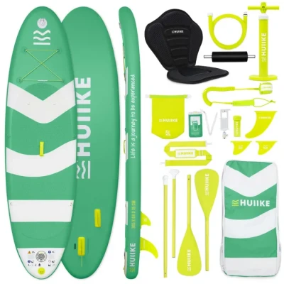 Image de HUIIKE Paddle Gonflable Adulte avec Accessoires Inclus, Pagaie, Ailerons, Pompe. Planche de Stand Up Grande Stabilité et Résistance. 305 x 84 15 cm, Jusqu&#039;à 130 kg