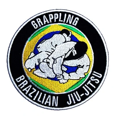 Image de Brazilian Jiu Jitsu brésilien brodé Patch Fer/Badge à coudre 9 cm BJJ Combat GI Badges Applique