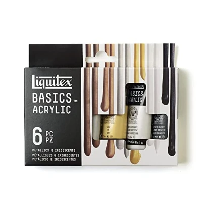 Image de Liquitex Basics Acrylique Set 6X22ml Couleurs Métalliques &amp; Iridescentes Row