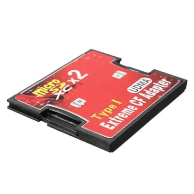 Image de Adaptateur 2 Cartes MicroSD MicroSDHC MicroSDXC 3.0 vers Compact Flash CF I Capacité 128 GB