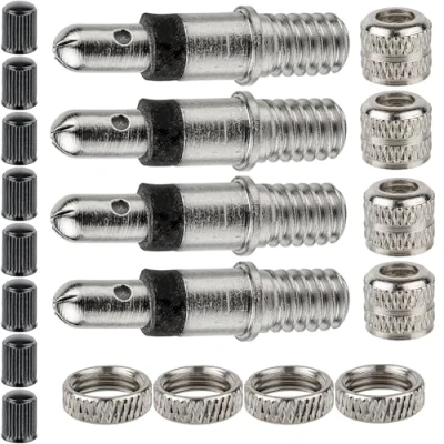 Image de Ensemble de Valve Pneu vélo 20 pièces, 4 valves Chambre à air vélo, 8 Capuchons Rechange, écrous Jante + Union, Insert Rapide avec Joint, Embout Pompe Réparation