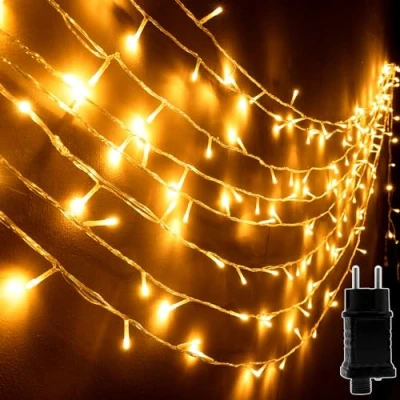 Image de Uping Guirlande Lumineuse Intérieur Sapin de Noël 100LED 10M Exterieure Led Electrique 8 Modes Mémoire Blanc Chaud