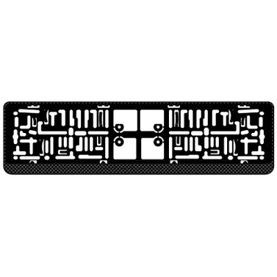 Image de AUTO STYLE Porte plaque synthétique &#039;Click&#039; 52x11cm Look Carboné, Aspect carbone