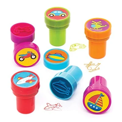 Image de Baker Ross véhicules avec encre intégrée (lot de 10) Ensemble tampons que les enfants pourront utiliser lors leurs loisirs créatifs, AW720, Coloris Assortis