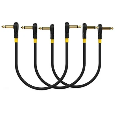 Image de MONKEY LOOP Pro Link Pedal Guitar patch cable 10 cm Jack acodado a Pack 3