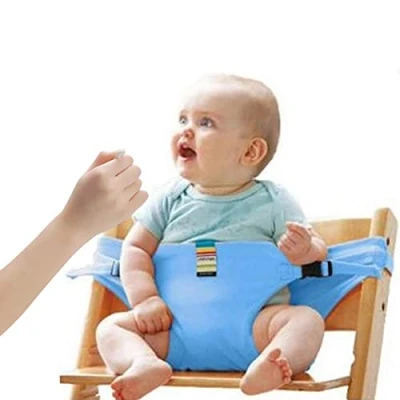 Image de Lychee Chaise de voyage portative et siège sécurité Ceinture pour bébés tout petits avec à sangles. (Bleu)