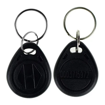 Image de LIBO 125KHz Smart ID Key Tag RFID Carte de contrôle d&#039;accès Proximité EM4100 TK4100 Keyfobs Porte clés NFC Token Badge Holder (100, Noir)