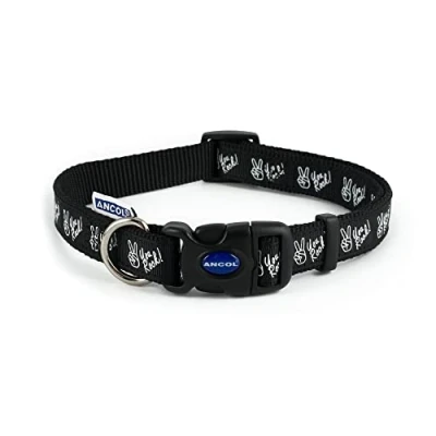 Image de Ancol Collection de Motifs You Rock Collier pour Chien Noir et Blanc Taille 1 2
