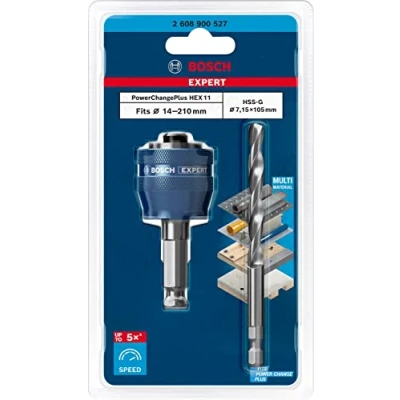 Image de Bosch Accessories 2x Adaptateurs pour système scie trépan Expert Power Change Plus (Ø 7,15 mm, Accessoires Perceuse à percussion)