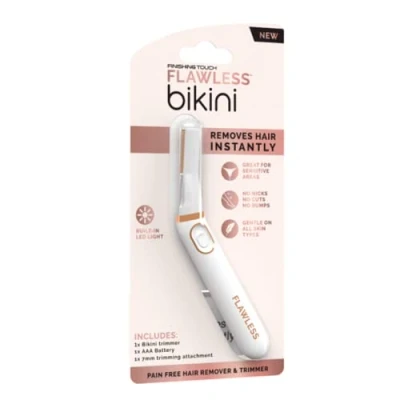 Image de Finishing Touch Flawless Bikini Rasoir &amp; Tondeuse Electrique Pour Femme Spécial Maillot, Intime à Sec Rapide Indolore, avec LED intégrée, Tous Types de Peaux