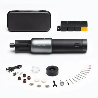 Image de HOTO 35 en 1 Outil Rotatif Multifonction sans Fil, 2000 mAh, 5 Vitesses, 5000 25000 tr/min, Charge de Type C, Lumière Annulaire LED, pour Sculpture, Meulage, Coupe, Polissage, Meuleuse à Ongles