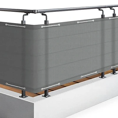 Image de Sol Royal Brise Vue Balcon Extérieur PES SolVision PB2 90x500 cm Gris Vent Terrasse avec Œillets, Cordons, Résistant à l&#039;Eau &amp; aux Intempéries Cache 160 g/m² Protection UV
