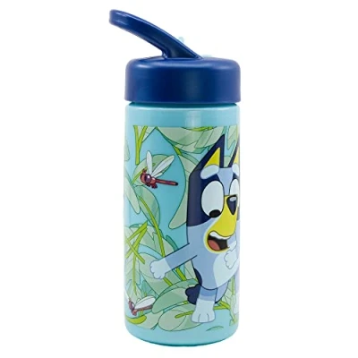 Image de Stor Bluey Bouteille d&#039;eau de sport avec paille et poignée intégrée, 410 ml, bleu, Estándar, Décontractée