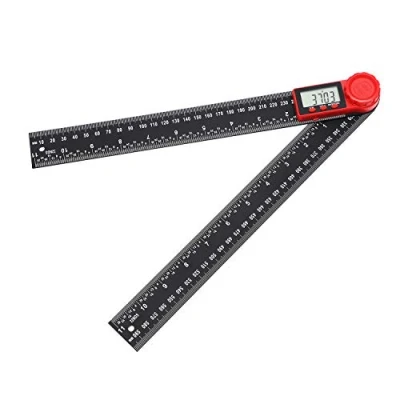 Image de TOPWAY Détecteur d&#039;Angle Numérique 12&quot; 300mm, Fibre de carbone 0 360 Inclinomètre électronique Goniomètre Rapporteur Règle Mesure Outil avec écran LCD pour l&#039;Ingénierie Construction