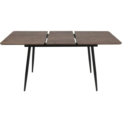 Image de Table de salle à manger extensible 120 160 cm 4/6 places rectangulaire Aspect bois Chêne foncé