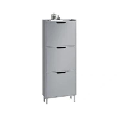 Image de SoBuy Meuble à Chaussures de Rangement avec 3 Abattants Armoire Commode d&#039;Entrée pour Gris, 50x19x129 cm, FSR151 H HG