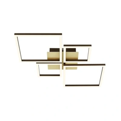 Image de BRILONER 3128 017 plafonnier LED, gradation progressive, orientable LED Frame, brun doré, 750x470x73 mm