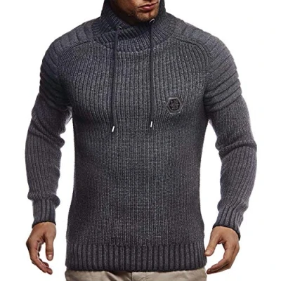 Image de Leif Nelson Pull en tricot pour homme avec col châle d&#039;hiver de qualité supérieure Coupe droite Idéal les looks décontractés et professionnels Disponible dans nombreuses tailles