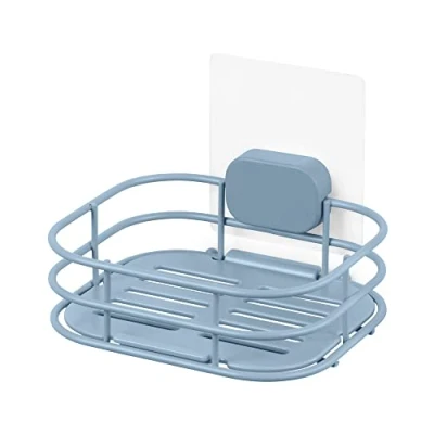 Image de Compactor GRENA Porte Savon Auto Adhésif Métal Bleu, 14x12,5x10 cm