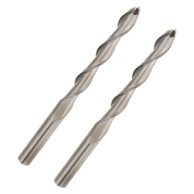 Image de YINETTECH 2 Pièces 4mm X 32mm 55mm de Longueur Fraise à Double Bord en Acier Au Tungstène Massif Cannelure Spirale Carbure pour Outils Fraisage CNC Bois Acrylique