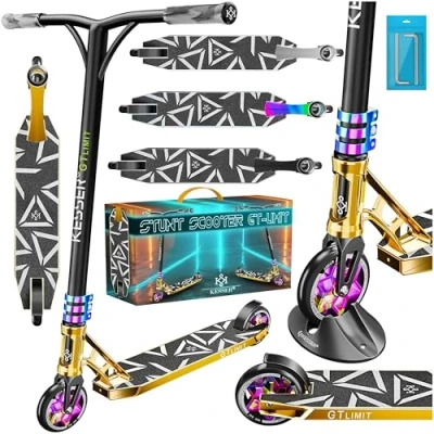 Image de KESSER® Trougetinette de Freestyle GT Limit 360Ḟ Direction Funscooter avec béquille ABEC 9 roulements à Billes, Roues en PU 110 mm, Argent