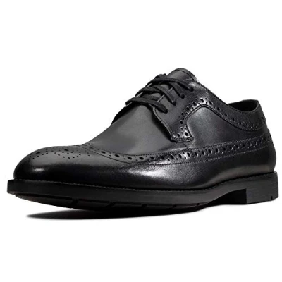 Image de Clarks Homme Ronnie Limit Brogues, Noir Cuir, 44 EU