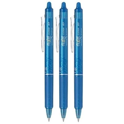Image de Pilot Stylo Stylos Frixion Clicker effaçable Fine roller rétractable Bleu Clair pointe 0,7 mm 0.35 (Lot de 3)
