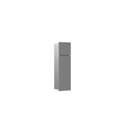 Image de Emco ASIS Pure Module d&#039;armoire encastré pour Salle de Bain avec Support Papier Toilette et Porte Brosse WC Gris Mat, Bois, Taille Unique