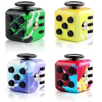 Image de Steemjoey 4PCS Anti Stress Fidget Toy Cube Jouet Décompression avec 6 modules apaisants pour Enfants et Adultes
