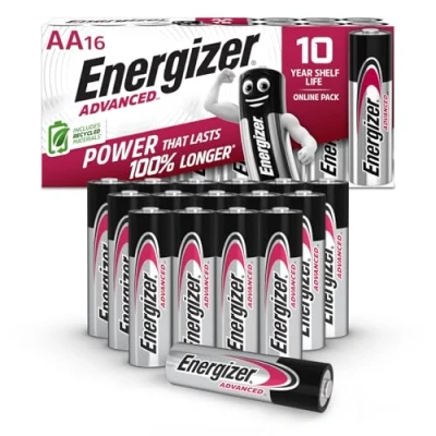 Image de Energizer Piles Alcalines AA 1,5V, Pack de 16 Premium Longue Durée, Technologie Avancée, Haute Performance, Idéales pour Télécommandes, Jouets, Appareils Électroniques, Durabilité Maximale