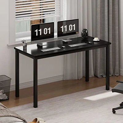 Image de SogesHome Bureau Informatique, d&#039;ordinateur, Table d&#039;ordinateur Portable, Cadre en métal, pour Chambre de à Domicile,100 x 60x 75 cm,Noir, AC3CB 100 SH