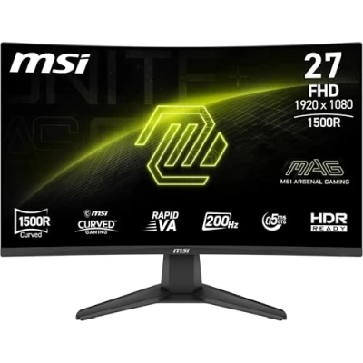 Image de MSI MAG 276CF E20 écran Gaming incurvé FHD de 27&quot; Dalle Rapid VA 1920 x 1080 1500R, 200 Hz, 0,5 ms, HDR Ready, HDMI 2.0b, DP 1.2a, sans Bordure, inclinable, Compatible VESA, Noir