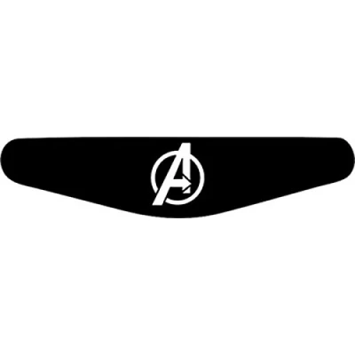 Image de Autocollant pour barre lumineuse de manette PlayStation PS4 Motif au choix The Avangers Logo (schwarz) noir