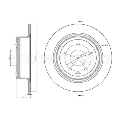 Image de METELLI 23 0903C Disque de frein 291,5 9,0 5 68,0 plein peint NISSAN: Qashqai / Qashqai+2 I, Juke, Pulsar 3/5 portes