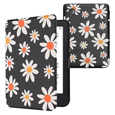 Image de kwmobile Étui Compatible avec Kobo Clara 2E Coque à Rabat magnétique Tablette eReader Similicuir Bleu Blanc Jaune