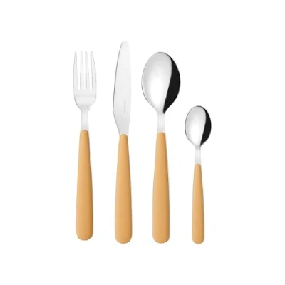 Image de Guzzini POP Set de 24 Couverts Jaune Moutarde 127500206