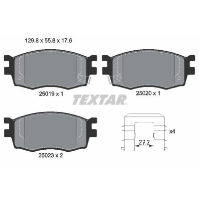 Image de TEXTAR 2501901 Jeu de plaquettes frein avec indicateur d&#039;usure accessoires HYUNDAI: i20 I 3/5 portes