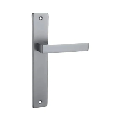 Image de domino QUBIK M45 Poignée de porte aveugle Garniture plaque longue pour chambre, bureau, cave et intérieure En forme L Ferrures