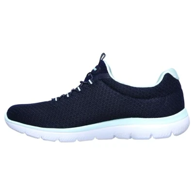 Image de Skechers Femme Summits Sneaker, Navy Mesh Aqua Trim, 37.5 EU