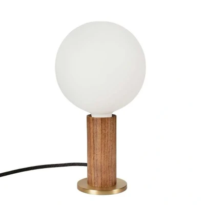 Image de Tala lampe à poser Knuckle, ampoule globe opale, noyer