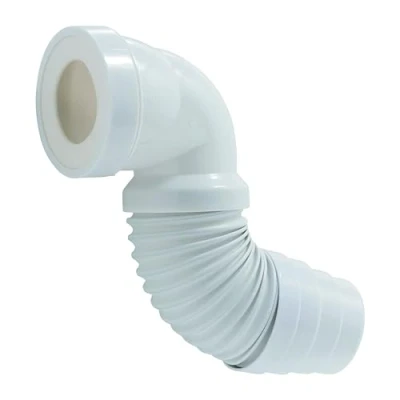 Image de Wirquin 70718863 Pipe wc coudée extensible, à coller pour évacuation toilette, blanc