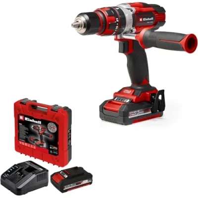 Image de Einhell Perceuse Visseuse à percussion sans fil TE CD 18/48 Li i (2 X 2,0 Ah) Power Change (Li ion, 18V, Couple 48 Nm) Livré avec 2 Batteries 2,0Ah et Chargeur