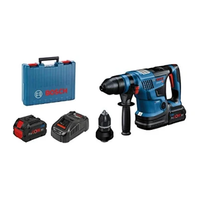 Image de Bosch Professional Marteau perforateur sans fil BITURBO GBH 18V 34 FC (mandrin interchangeable SDS plus, 5,8 J, module Bluetooth, 2 batteries ProCORE18V 5.5Ah, chargeur GAL 1880 CV, coffret)