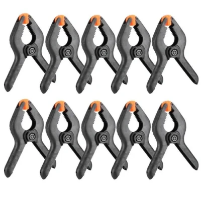 Image de Pince à ressort en plastique VINGVO 10 pièces 3 pouces A Type noir Multifonctionnel pour le travail du bois
