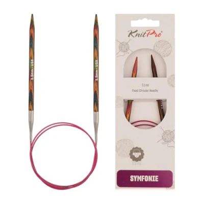 Image de KnitPro KP20393 Symphonie Aiguilles Circulaires Fixes Bois Multicolore 50 cm x 5,5 mm