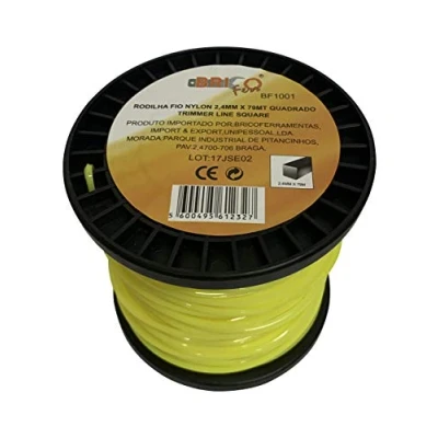 Image de Bricoferr BF1001 Fil carré en Nylon pour débroussailleuse 2,4 mm x 79 m