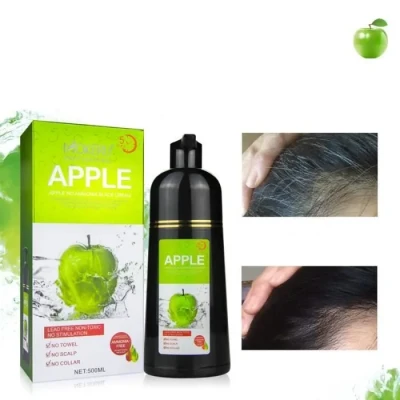 Image de shampoing Colorant noir, 500ml Shampooing Teinture Instantanée pour Cheveux, Hommes Femmes, noir