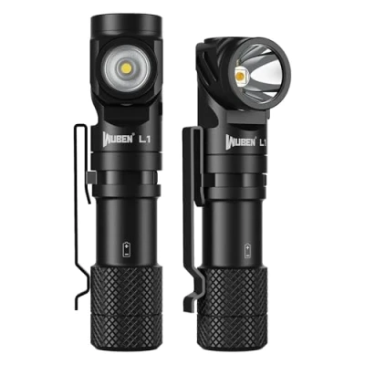 Image de WUBEN L1 Lampe LED Ultra Puissante, 2000 Lumens de Poche, Double Source Lumière Rechargeable USB, IP68 Étanche Tactique Torches, 6 Modes Flashlight pour Camping Randonnée Urgence (P9)
